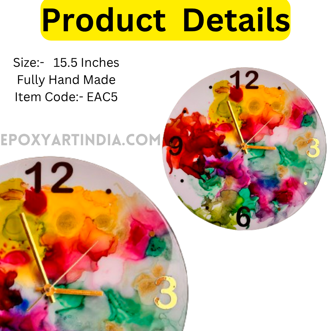 Multi color hand made wall Clock|Home|office|bedroom| EAC5
