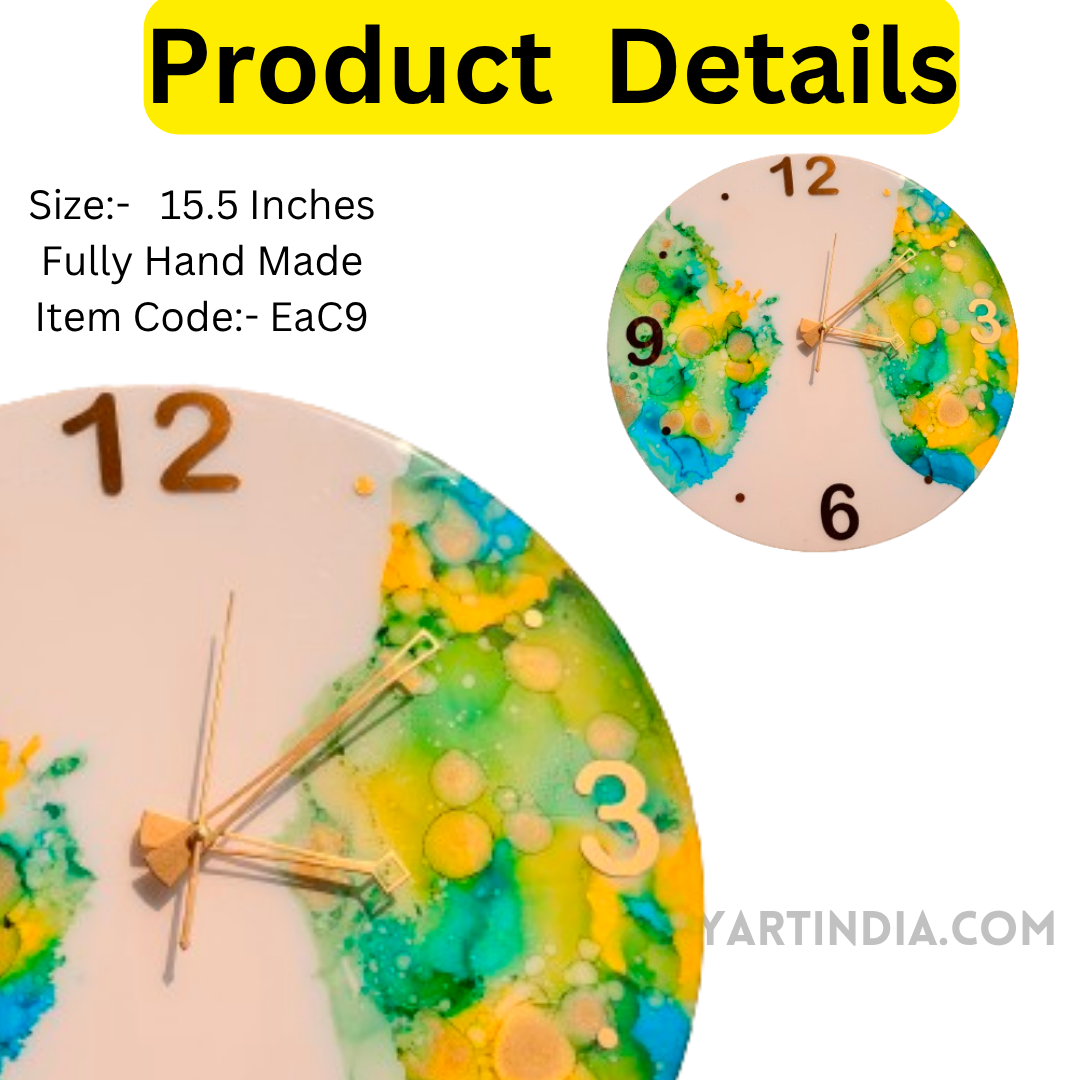 Multi color hand made wall Clock|Home|office|bedroom| EAC9