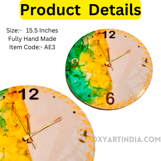 Multi color hand made wall Clock|fome|office|bedroom| EA3