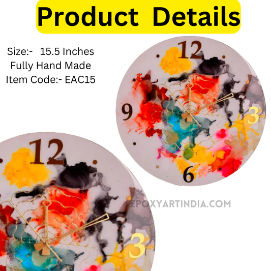 Multi color hand made wall Clock|Home|office|bedroom| EAC15