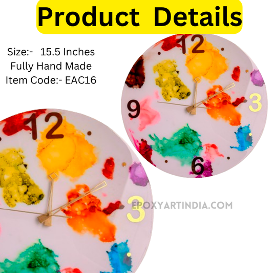 Multi color hand made wall Clock|Home|office|bedroom| EAC16