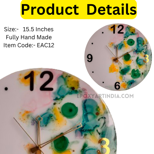 Multi color hand made wall Clock|fome|office|bedroom|