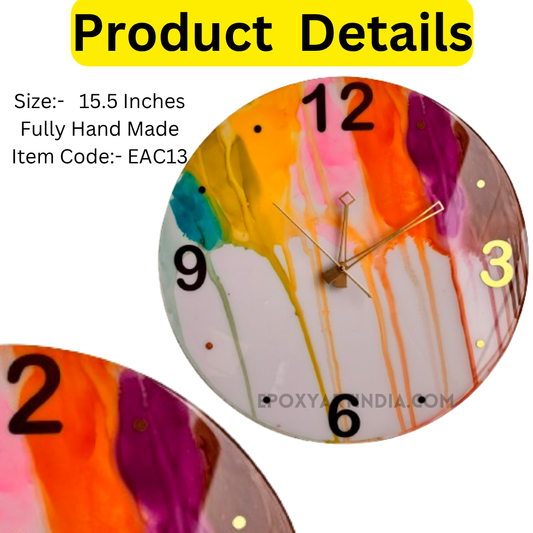 Multi color hand made wall Clock|home|office|bedroom| EAC13