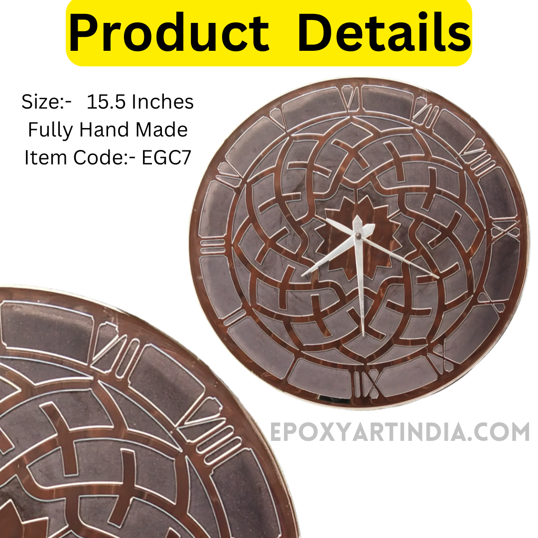 Urban Resin Wall Clock with Acrylic fully handmade |EGC7| pearl gray