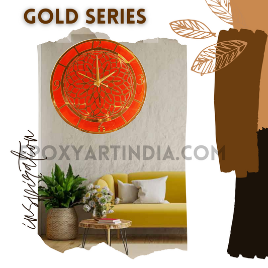 Urban Resin Wall Clock with Acrylic fully handmade |EGC9| Pearl royal red