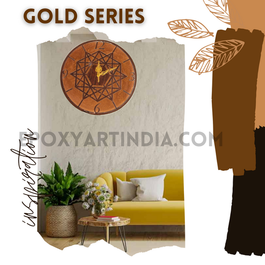 Urban Resin Wall Clock with Acrylic fully handmade |EGC4| pearl Brown