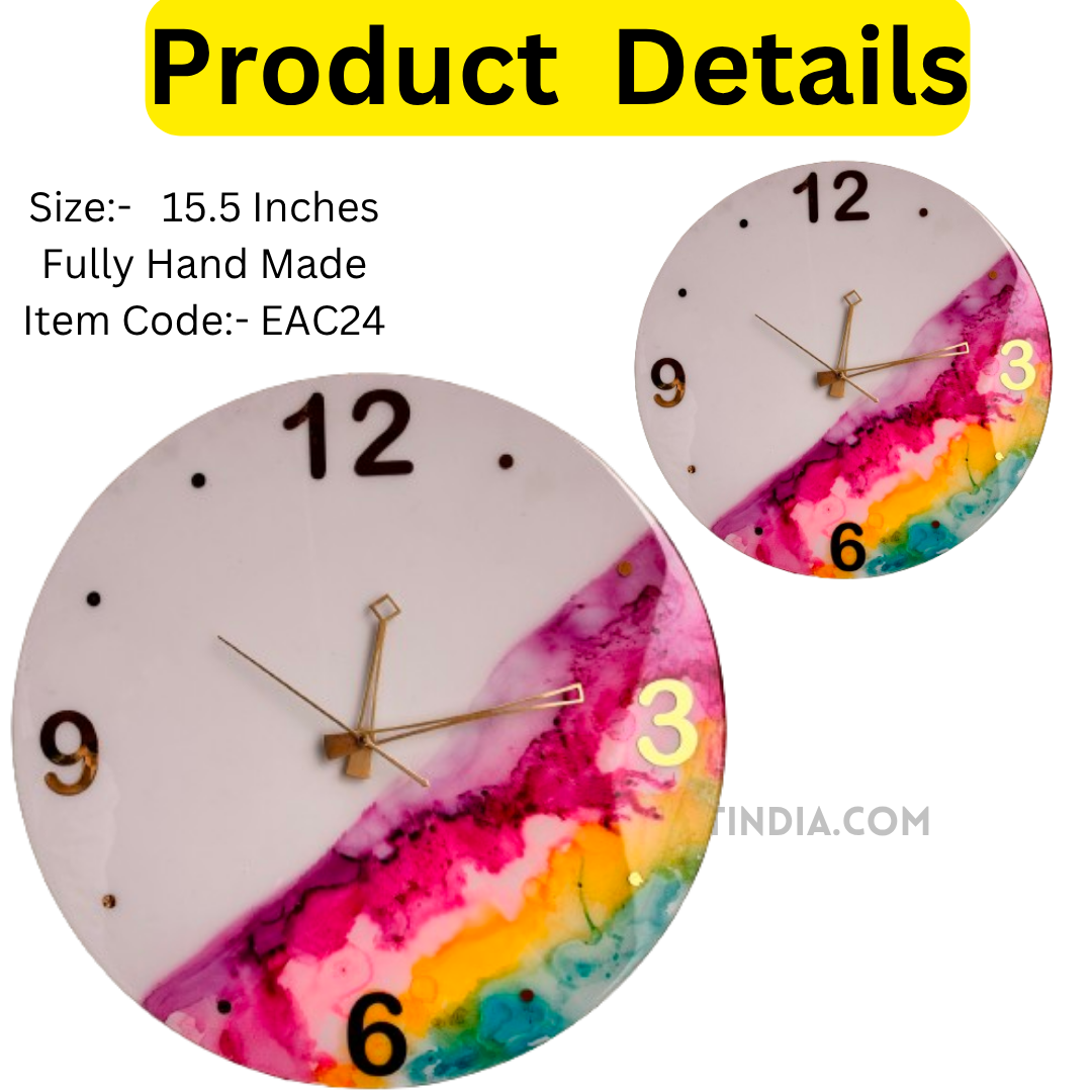 Multi color hand made wall Clock|Home|office|bedroom| EAC24