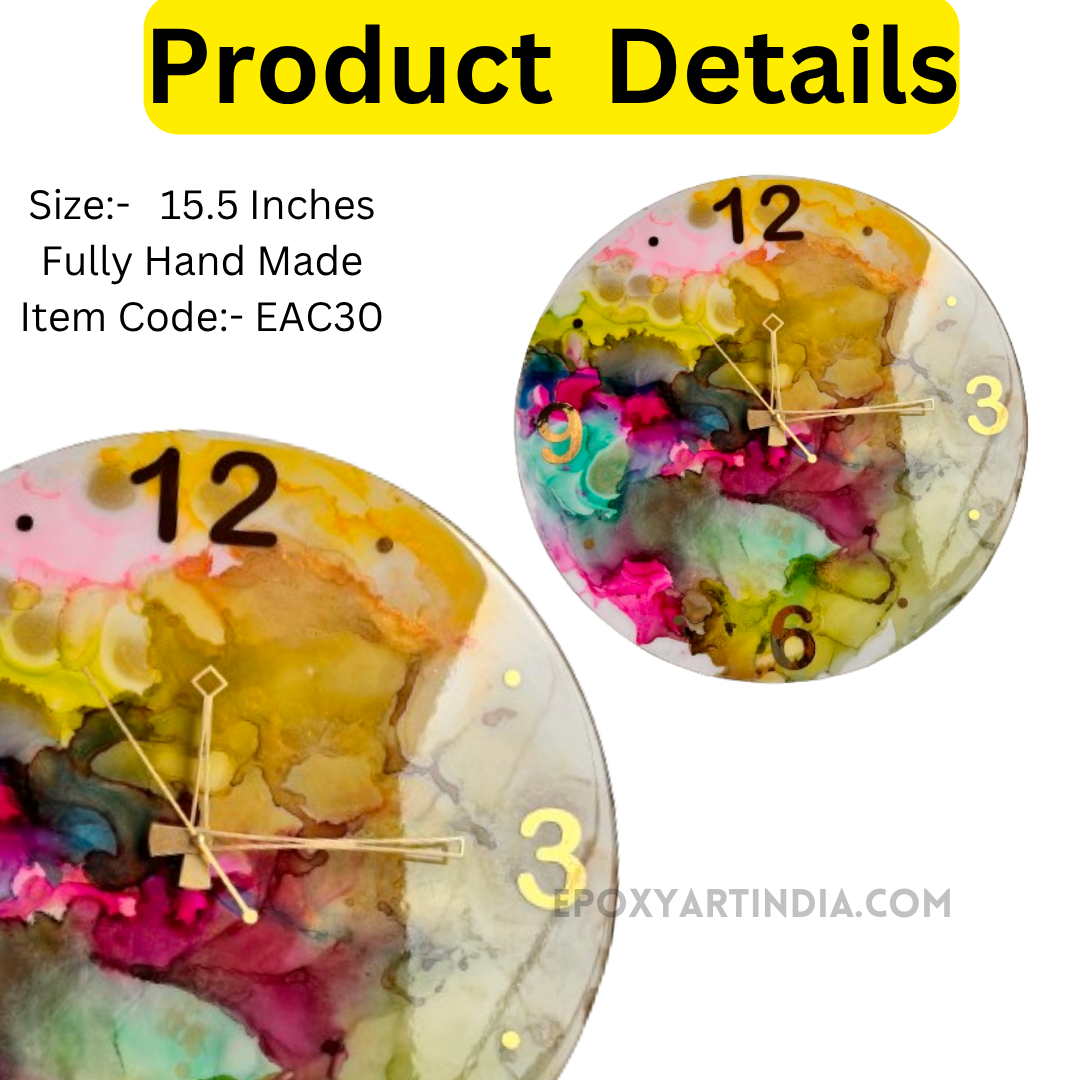 Multi color hand made wall Clock|Home|office|bedroom| EAC30