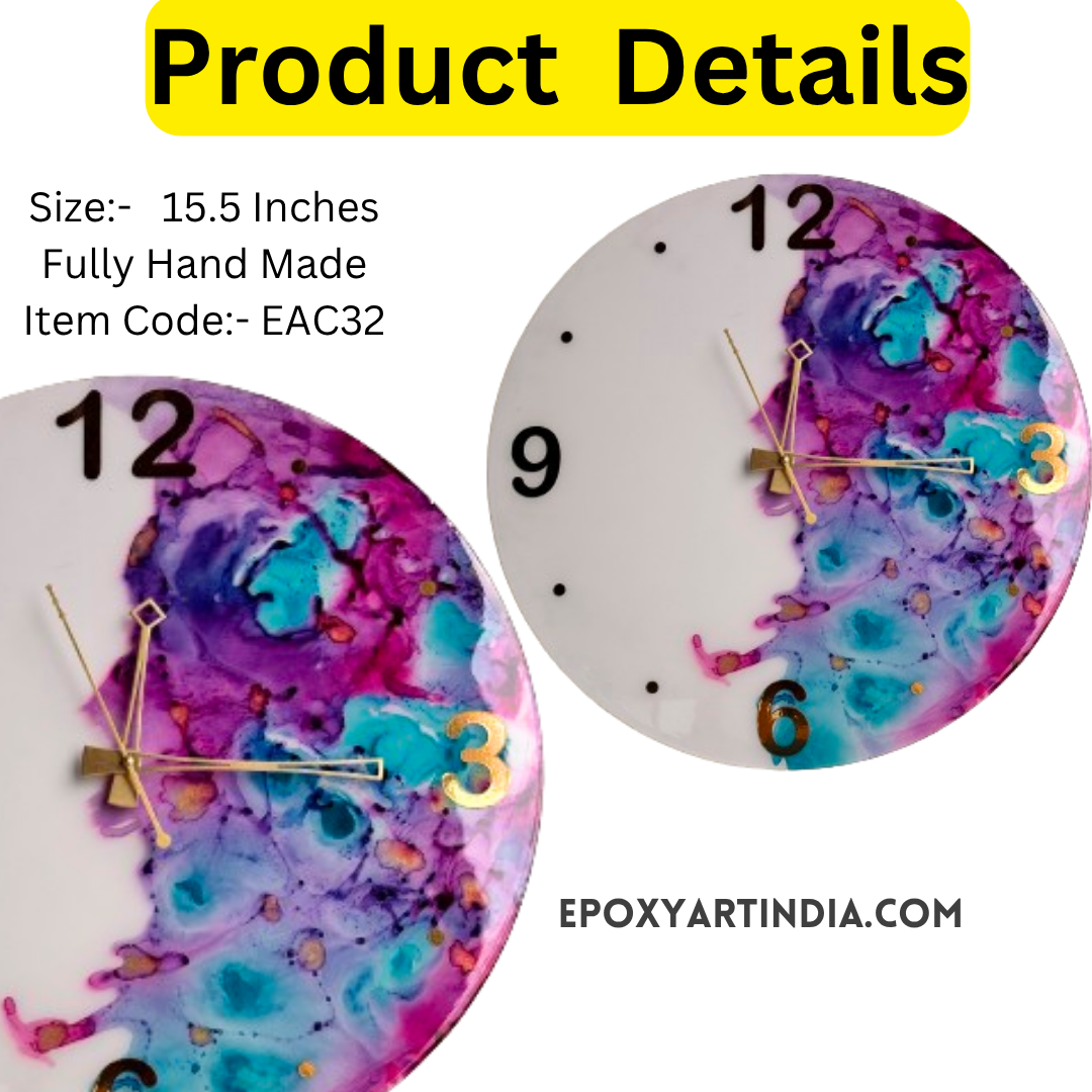 Multi color hand made wall Clock|Home|office|bedroom| EAC32