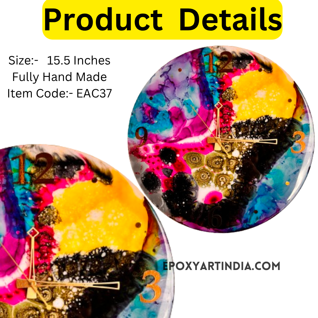Multi color hand made wall Clock|Home|office|bedroom| EAC37