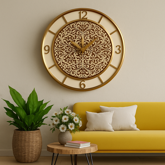 Urban Resin Wall Clock with Gold Acrylic fully handmade |EGC1|