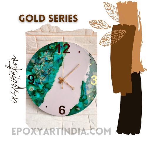 peacock feather design Wall resin Clock