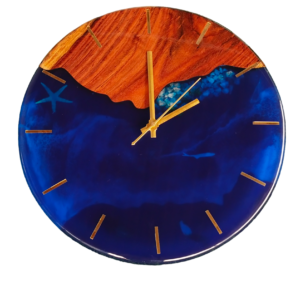 Deep Ocean Resin Art Wall Clock 15.5 inches