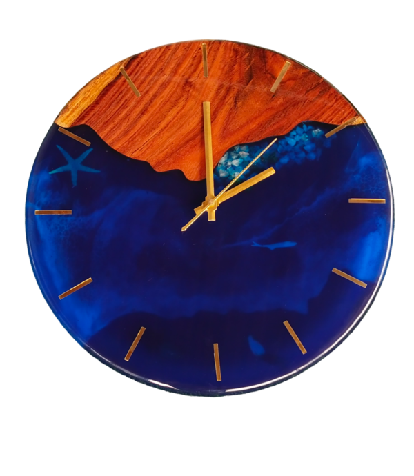 Deep Ocean Resin Art Wall Clock 15.5 inches